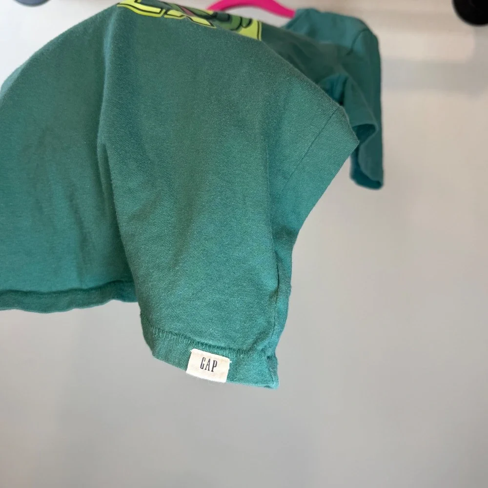 Gap Kids Marvel The Hulk Graphic Tee Green Short Sleeve Shirt Size L 10-11